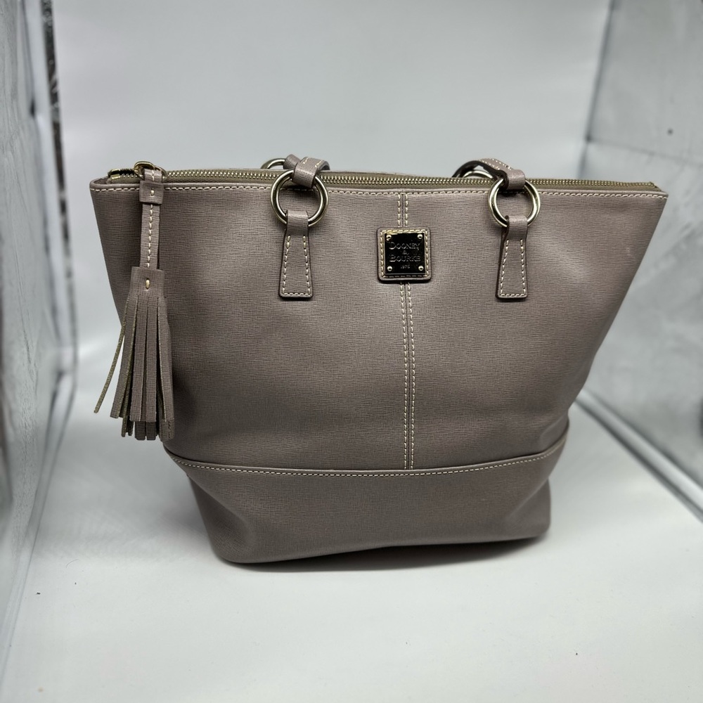 Dooney and Bourke Large Saffiano Tote Bag Grey